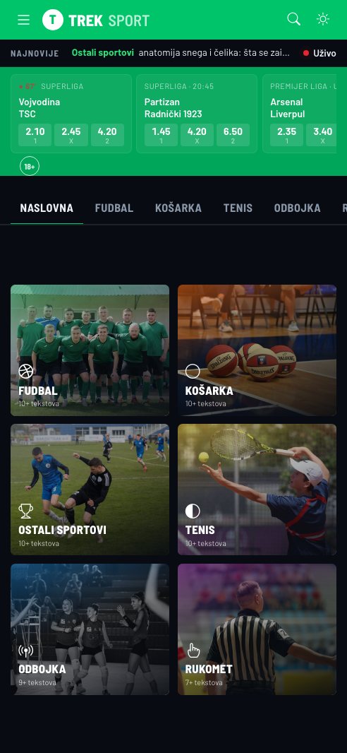 Sport na telefonu na telefonu